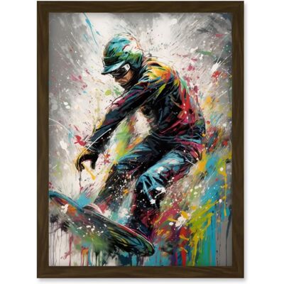 Artery8 - Snowboarding Artwork - Brown - A4 - Wall Art Artery8 - Snowboarding Artwork - Brown - A4 - Wall Art