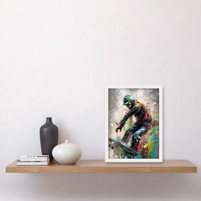 Artery8 - Snowboarding Athlete - Framed Wall Art - A4 Artery8 - Snowboarding Athlete - Framed Wall Art - A4
