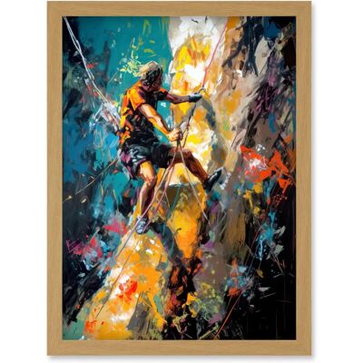Artery8 Rock Climber Multicoloured A4 Framed Wall Art Print Artery8 Rock Climber Multicoloured A4 Framed Wall Art Print