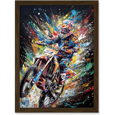 Artery8 Rainbow Paint Splatter - A4 - Brown - Framed Wall Art Print Artery8 Rainbow Paint Splatter - A4 - Brown - Framed Wall Art Print