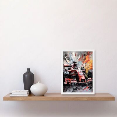 Artery8 - Grand Prix Paint Splat Red Race Car - A4 - Framed Wall Art Artery8 - Grand Prix Paint Splat Red Race Car - A4 - Framed Wall Art