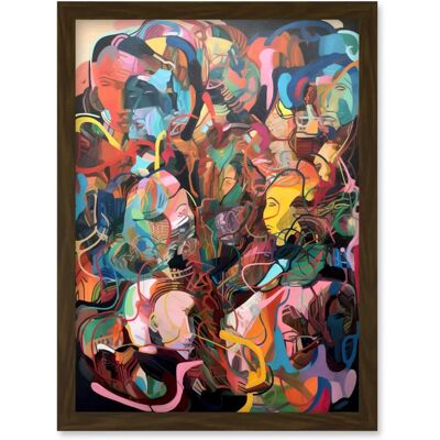 Artery8 - Human Relationships Multicoloured Abstract Crowd - A4 - Wall Art Print Artery8 - Human Relationships Multicoloured Abstract Crowd - A4 - Wall Art Print