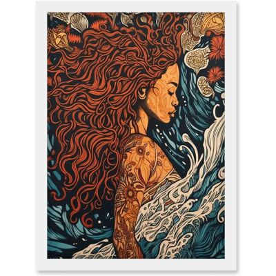 Artery8 - Sea Water Nymph - White - A4 - Wall Art Print Artery8 - Sea Water Nymph - White - A4 - Wall Art Print