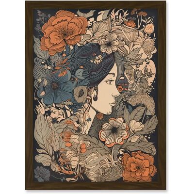 Artery8 - Floral Portrait - A4 - Framed Wall Art Artery8 - Floral Portrait - A4 - Framed Wall Art