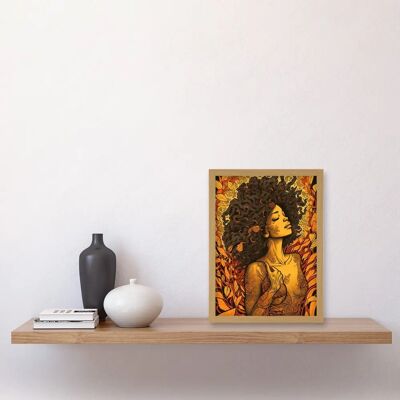 Artery8 - Autumn Amber Illustration - A4 - Light Oak - Wall Art Artery8 - Autumn Amber Illustration - A4 - Light Oak - Wall Art
