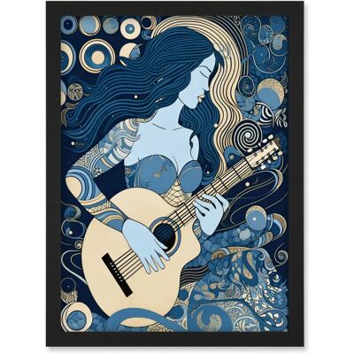 Artery8 - Tattooed Guitar Woman - Wall Art Print Artery8 - Tattooed Guitar Woman - Wall Art Print
