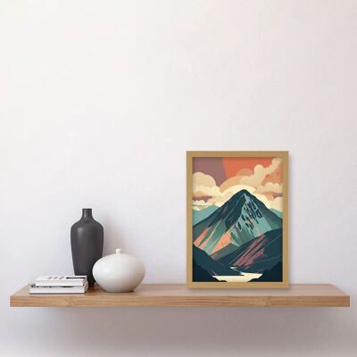 Artery8 - Mountain Hill Sunrise Boho Landscape Illustration - A4 Artery8 - Mountain Hill Sunrise Boho Landscape Illustration - A4