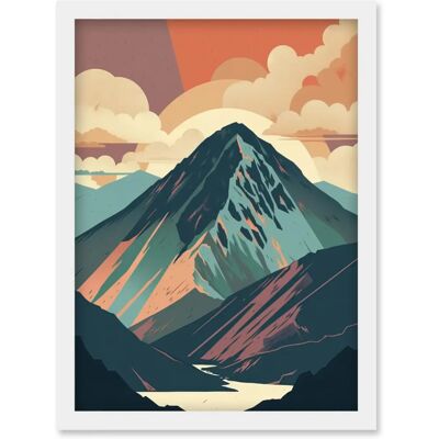 Artery8 - Mountain Hill Sunrise - A4 - Framed Wall Art Artery8 - Mountain Hill Sunrise - A4 - Framed Wall Art