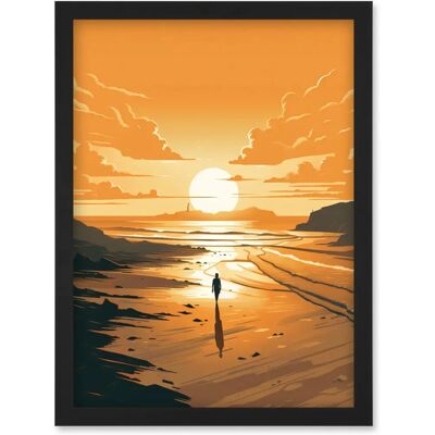 Artery8 - Walk into the Sunset - Sand Beach - Wall Art Print Artery8 - Walk into the Sunset - Sand Beach - Wall Art Print