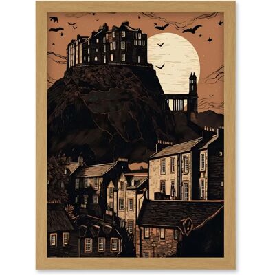 Artery8 - Dramatic Full Moon Rising Behind Edinburgh Castle Artery8 - Dramatic Full Moon Rising Behind Edinburgh Castle