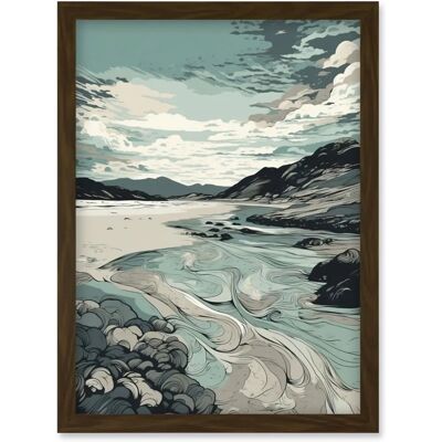 Artery8 - Luskentyre Beach Landscape Illustration - Wall Art Artery8 - Luskentyre Beach Landscape Illustration - Wall Art