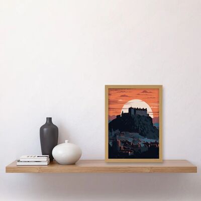 Artery8 - Edinburgh Castle Sunset Artwork - Framed Wall Art Print Artery8 - Edinburgh Castle Sunset Artwork - Framed Wall Art Print