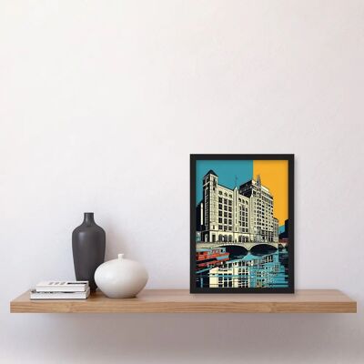Artery8 - Leeds City Waterfront - Black - A4 - Wall Art Artery8 - Leeds City Waterfront - Black - A4 - Wall Art