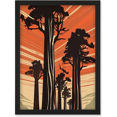 Artery8 - Sequoia National Forest Tree Linocut - Poster Artery8 - Sequoia National Forest Tree Linocut - Poster