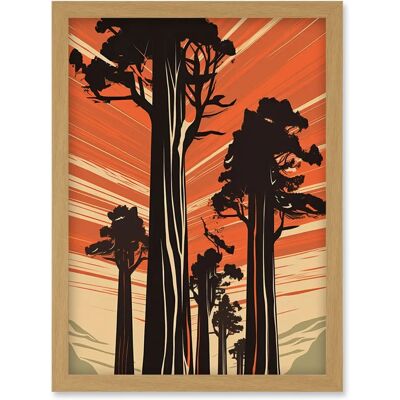 Artery8 - Sequoia National Forest Linocut Poster Artwork - A4 - Poster Artery8 - Sequoia National Forest Linocut Poster Artwork - A4 - Poster