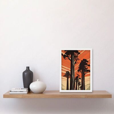 Artery8 - Sequoia Linocut Poster - White - A4 - Poster Artery8 - Sequoia Linocut Poster - White - A4 - Poster