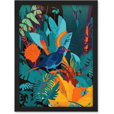 Artery8 - Bird in Tropical Forest - A4 - Framed - Wall Art Artery8 - Bird in Tropical Forest - A4 - Framed - Wall Art