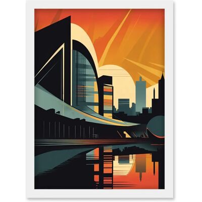 Artery8 - River Clyde Walkway - White - A4 - Wall art print Artery8 - River Clyde Walkway - White - A4 - Wall art print