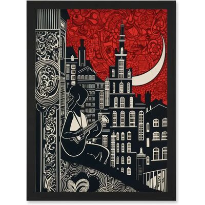 Artery8 - Street Musician Guitarist Edinburgh - Framed Wall Art Artery8 - Street Musician Guitarist Edinburgh - Framed Wall Art