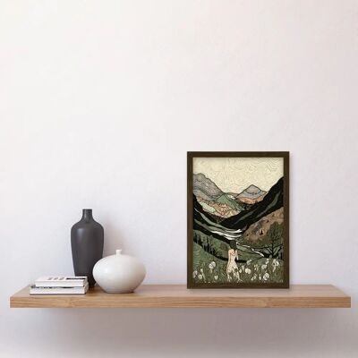 Artery8 - Woman in Flower Field - Framed Wall Art Print Artery8 - Woman in Flower Field - Framed Wall Art Print