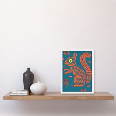 Artery8 - Squirrel Colour Block - A4 - Framed Wall Art Print Artery8 - Squirrel Colour Block - A4 - Framed Wall Art Print