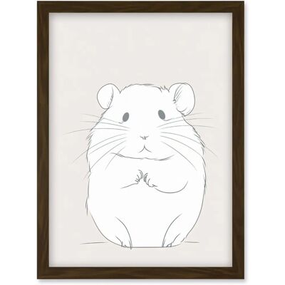 Artery8 - Hamster Portrait - A4 - Framed - Wall Art Artery8 - Hamster Portrait - A4 - Framed - Wall Art