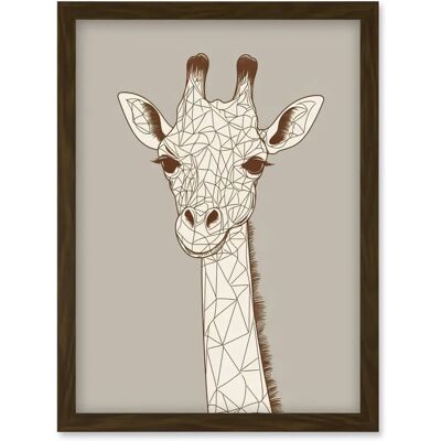 Artery8 - Giraffe Head - Line Drawing - A4 - Framed Wall Art Artery8 - Giraffe Head - Line Drawing - A4 - Framed Wall Art