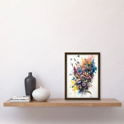 Artery8 - Flower Bouquet Illustration - Wall Art Print Artery8 - Flower Bouquet Illustration - Wall Art Print