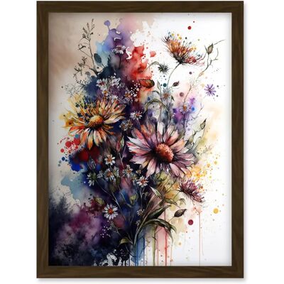 Artery8 - Flower Bouquet Splat - A4 - Wall Art Artery8 - Flower Bouquet Splat - A4 - Wall Art