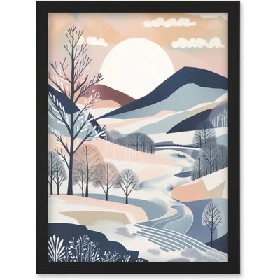 Artery8 - Countryside Path - Boho Hill - Winter - Wall Art Artery8 - Countryside Path - Boho Hill - Winter - Wall Art
