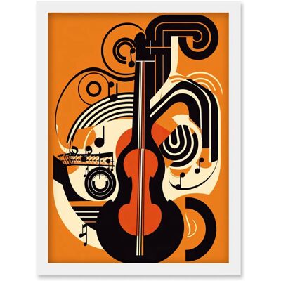 Artery8 - Abstract Guitar Graphic - White - A4 - Poster Artery8 - Abstract Guitar Graphic - White - A4 - Poster