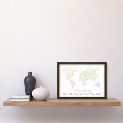 Artery8 - World Travel Landmark Map - Framed wall art Artery8 - World Travel Landmark Map - Framed wall art