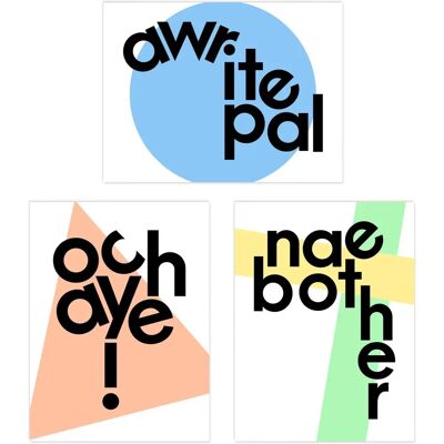 Wee Blue Coo - Scottish Slang Typography - Pastel Colour - Wall Art Wee Blue Coo - Scottish Slang Typography - Pastel Colour - Wall Art