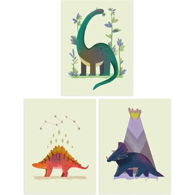 Wee Blue Coo - Dinosaurs Pack - Pastel - Wall Art Prints Wee Blue Coo - Dinosaurs Pack - Pastel - Wall Art Prints