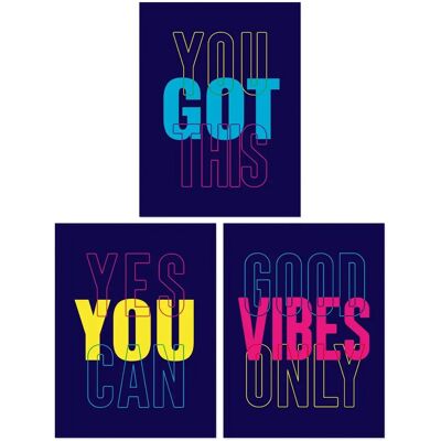 Wee Blue Coo - Good Vibes Pack - Neon Typography - Wall Art Wee Blue Coo - Good Vibes Pack - Neon Typography - Wall Art