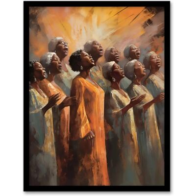 Artery8 - African Country Gospel Choir - Framed - Wall Art Artery8 - African Country Gospel Choir - Framed - Wall Art