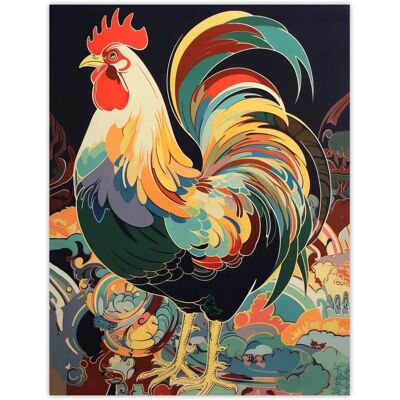 Artery8 - Cockerel Rooster - XL - Wall Art - Art Print Artery8 - Cockerel Rooster - XL - Wall Art - Art Print
