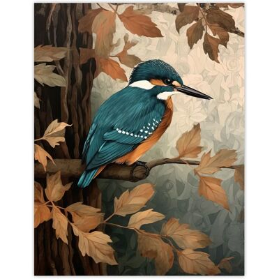 Artery8 - Kingfisher - XL - Vintage Botanical - Wall Art Print Artery8 - Kingfisher - XL - Vintage Botanical - Wall Art Print