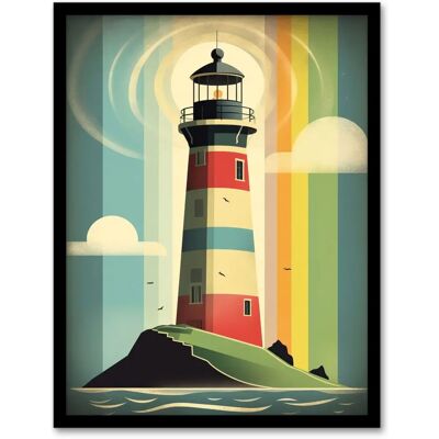 Artery8 - Lighthouse - Multicoloured - Seascape - Wall Art Artery8 - Lighthouse - Multicoloured - Seascape - Wall Art