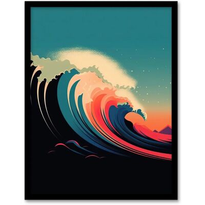 Artery8 - Rainbow Bomb Wave Ocean Sea - A4 - Wall Art Print Artery8 - Rainbow Bomb Wave Ocean Sea - A4 - Wall Art Print