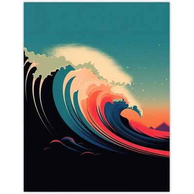 Artery8 - Rainbow Bomb Wave - Bathroom - XL - Wall Art Artery8 - Rainbow Bomb Wave - Bathroom - XL - Wall Art