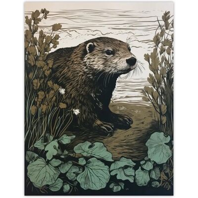 Artery8 - Otters Landing - Vintage - River - Wall Art Poster Artery8 - Otters Landing - Vintage - River - Wall Art Poster