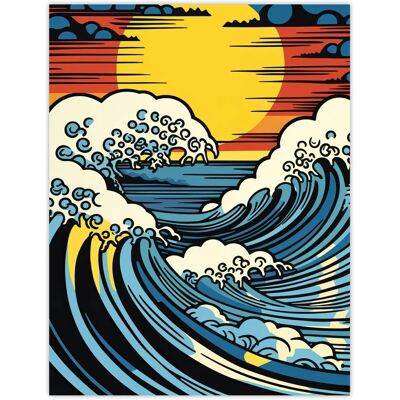 Artery8 - The Great Wave Modern Seascape - Art Print Artery8 - The Great Wave Modern Seascape - Art Print