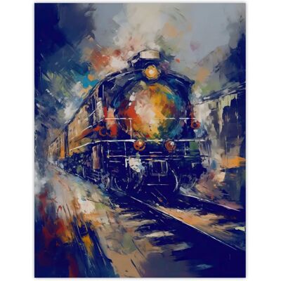Artery8 - The Orient Express Railway Train Painting - 24x32 in - Wall Art Artery8 - The Orient Express Railway Train Painting - 24x32 in - Wall Art
