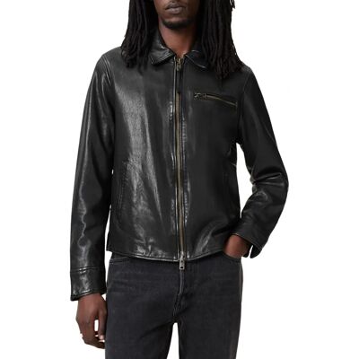 Veste en Cuir Miller d'AllSaints - Style moto vintage - Publicité Veste en Cuir Miller d'AllSaints - Style moto vintage - Publicité