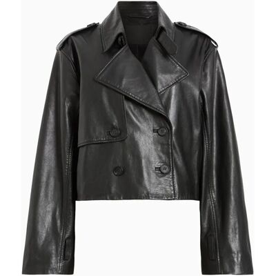 Veste Trench en Cuir Hendry Crop d'AllSaints - Cuir - Publicité Veste Trench en Cuir Hendry Crop d'AllSaints - Cuir - Publicité