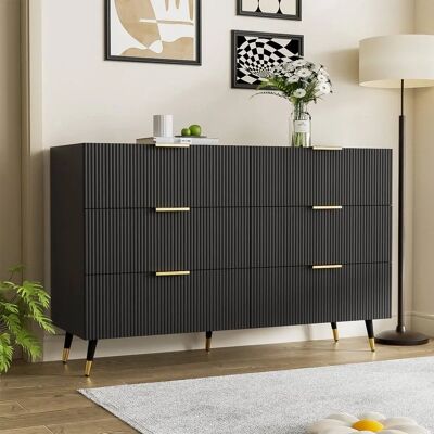 MERAX 3-portes - naturel/noir - 160x35x76 cm - Buffets MERAX 3-portes - naturel/noir - 160x35x76 cm - Buffets