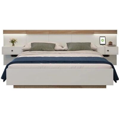 ModernLuxe - Lit adulte 160x200 cm - Blanc - Lit - Publicité ModernLuxe - Lit adulte 160x200 cm - Blanc - Lit - Publicité