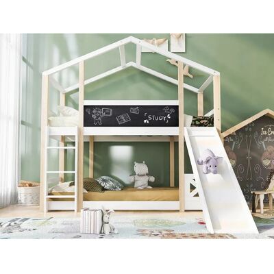 ModernLuxe Hoogslaper Wit 90x200cm met Glijbaan & Ladder - Hoogslaper ModernLuxe Hoogslaper Wit 90x200cm met Glijbaan & Ladder - Hoogslaper