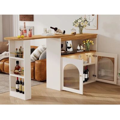 ModernLuxe Bar Pivotant Blanc avec LED - Style Contemporain ModernLuxe Bar Pivotant Blanc avec LED - Style Contemporain